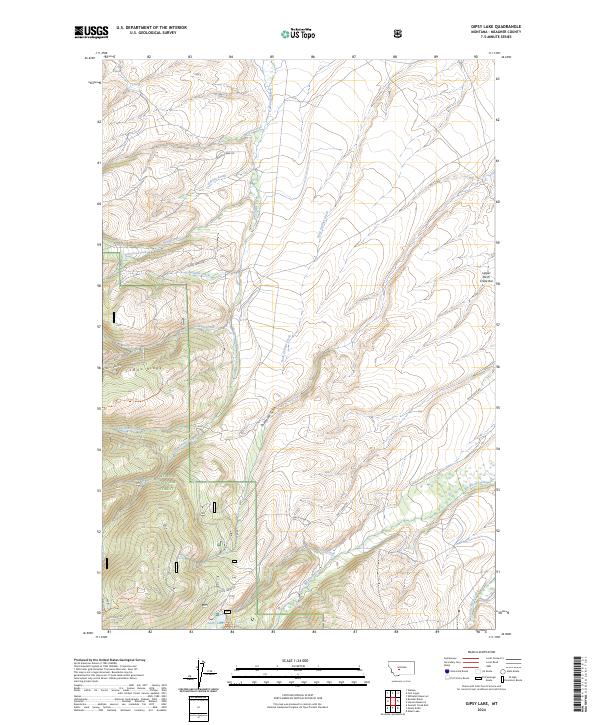 Gipsy Lake topographic map thumbnail