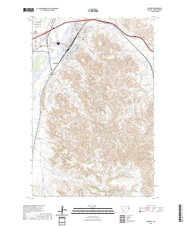 Glendive topographic map thumbnail