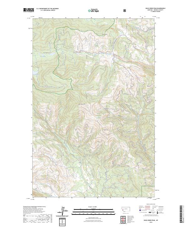 Gold Creek Peak topographic map thumbnail