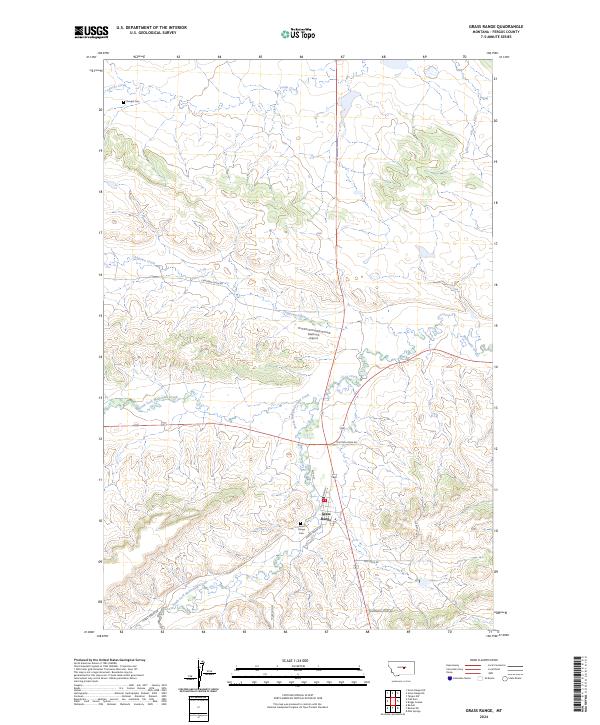 Grass Range topographic map thumbnail