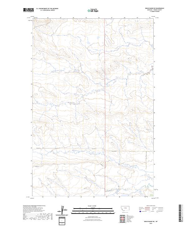 Grass Range NE topographic map thumbnail