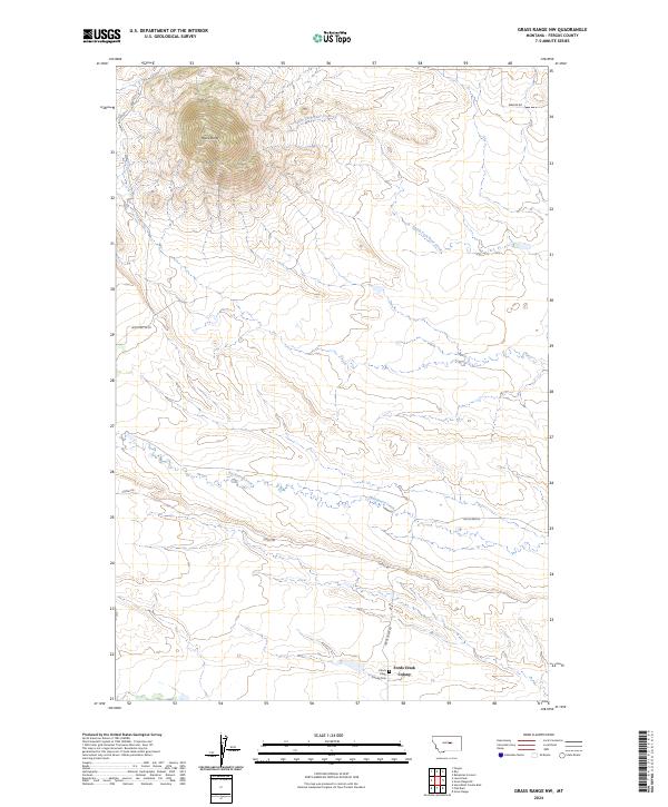 Grass Range NW topographic map thumbnail