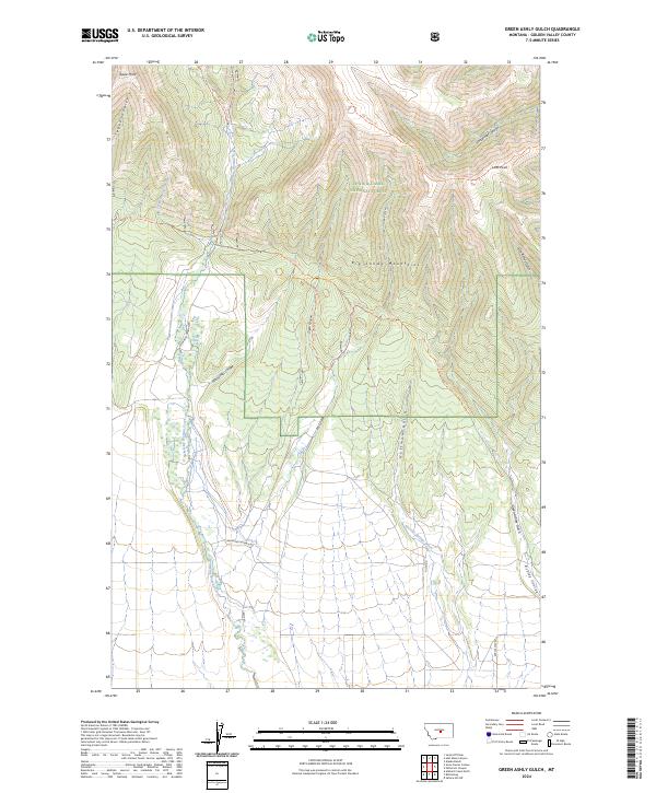 Green Ashly Gulch topographic map thumbnail