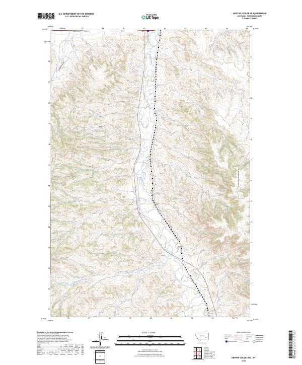 Griffin Coulee NE topographic map thumbnail