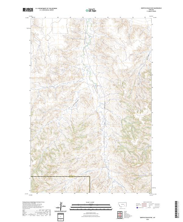 Griffin Coulee NW topographic map thumbnail
