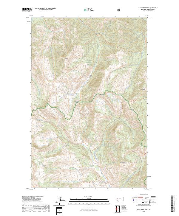 Hahn Creek Pass topographic map thumbnail
