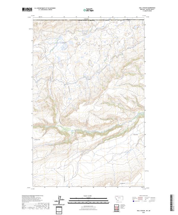 Hall Coulee 2023 topographic map thumbnail