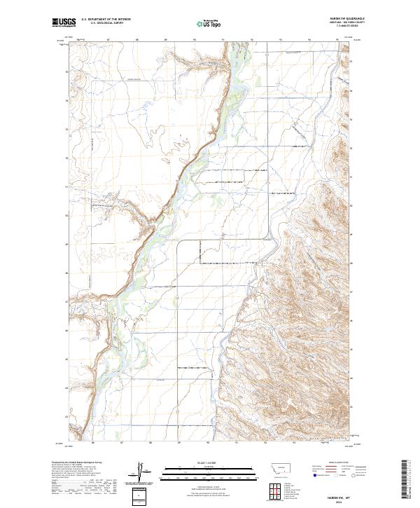 Hardin SW topographic map thumbnail