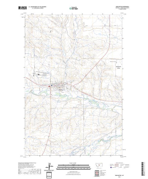 Harlowton topographic map thumbnail