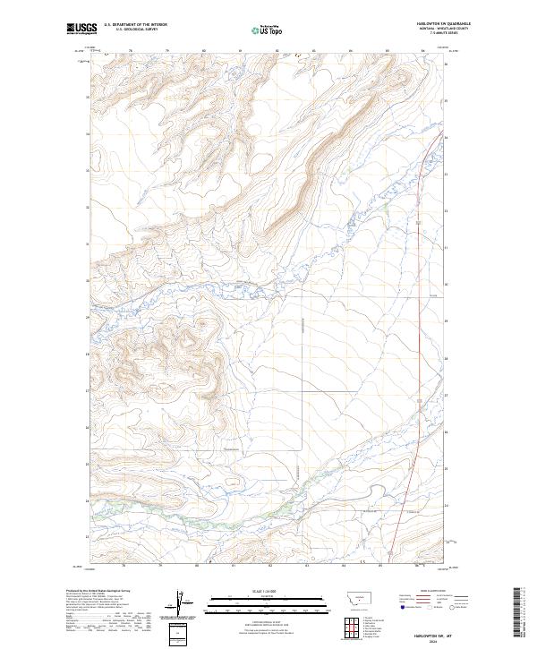 Harlowton SW topographic map thumbnail