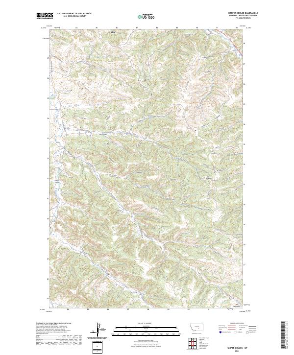 Harper Coulee topographic map thumbnail