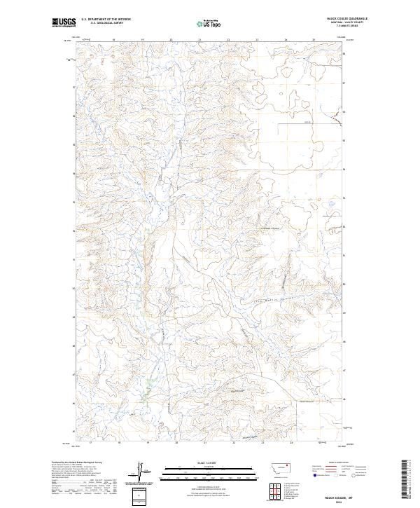 Hauck Coulee topographic map thumbnail