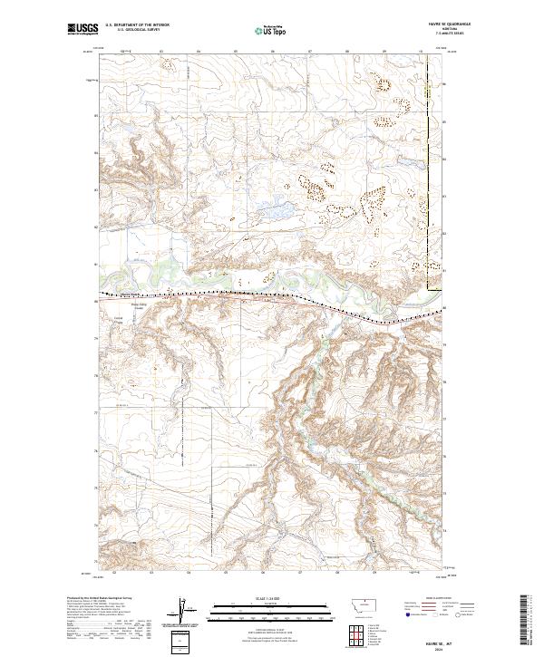 Havre SE topographic map thumbnail