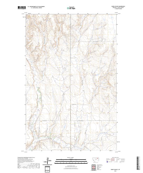 Hawk Coulee topographic map thumbnail