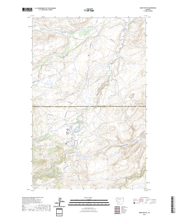 Heart Butte topographic map thumbnail
