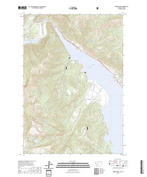 Hebgen Dam topographic map thumbnail