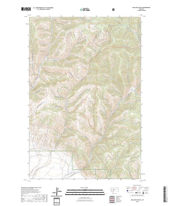 Hellgate Gulch topographic map thumbnail