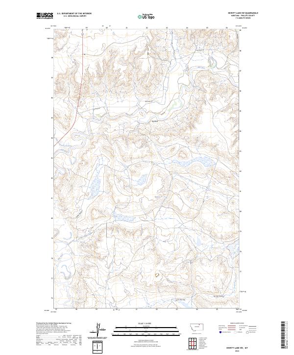 Hewitt Lake SW topographic map thumbnail