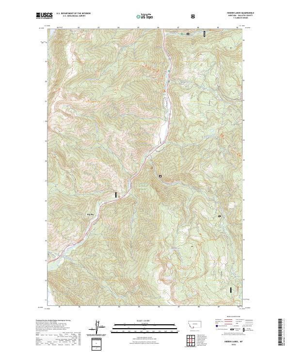Hidden Lakes topographic map thumbnail