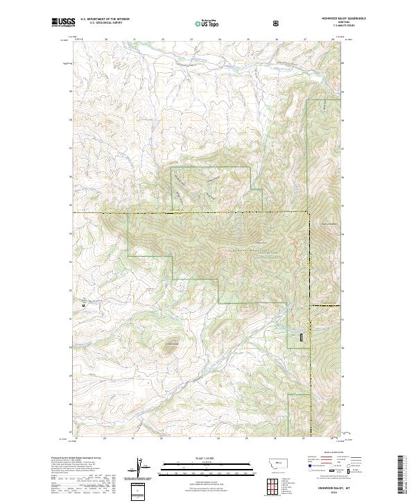 Highwood Baldy topographic map thumbnail