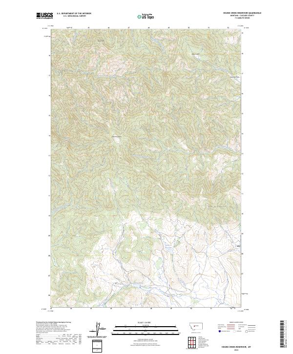 Hound Creek Reservoir topographic map thumbnail