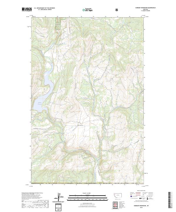 Hubbart Reservoir topographic map thumbnail