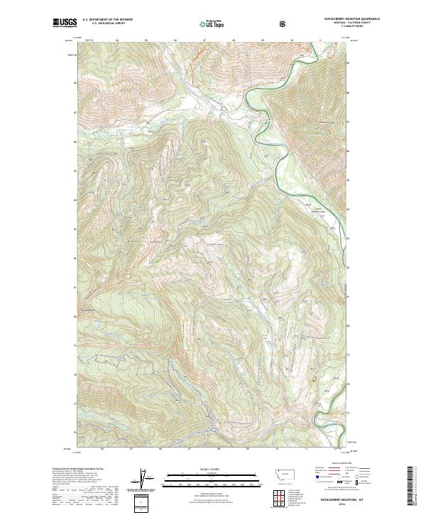Huckleberry Mountain topographic map thumbnail