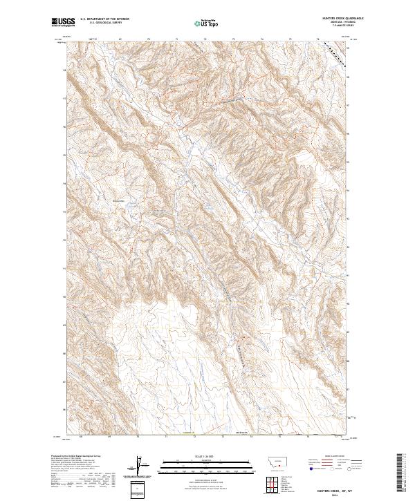 Hunters Creek topographic map thumbnail