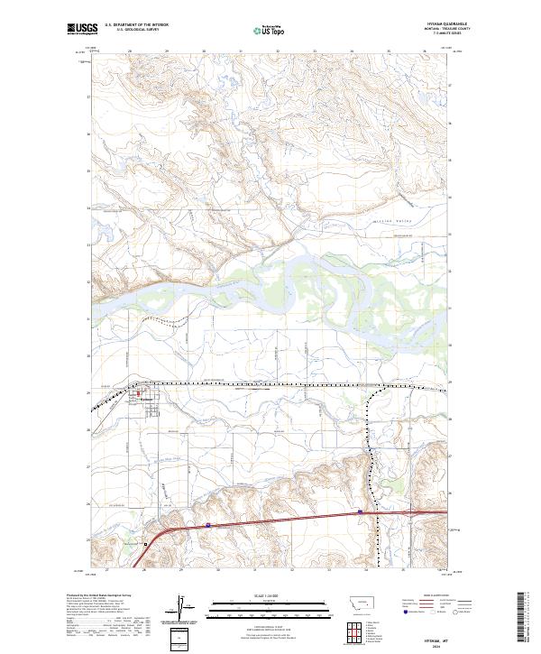 Hysham topographic map thumbnail