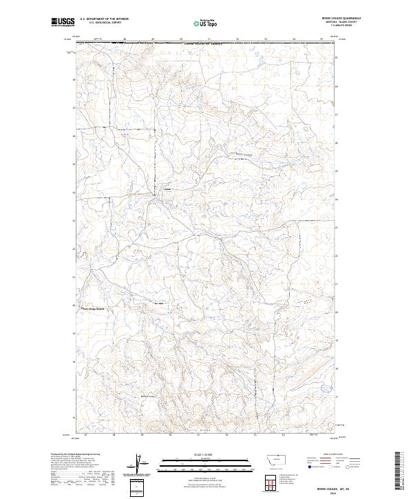 Irvins Coulee topographic map thumbnail