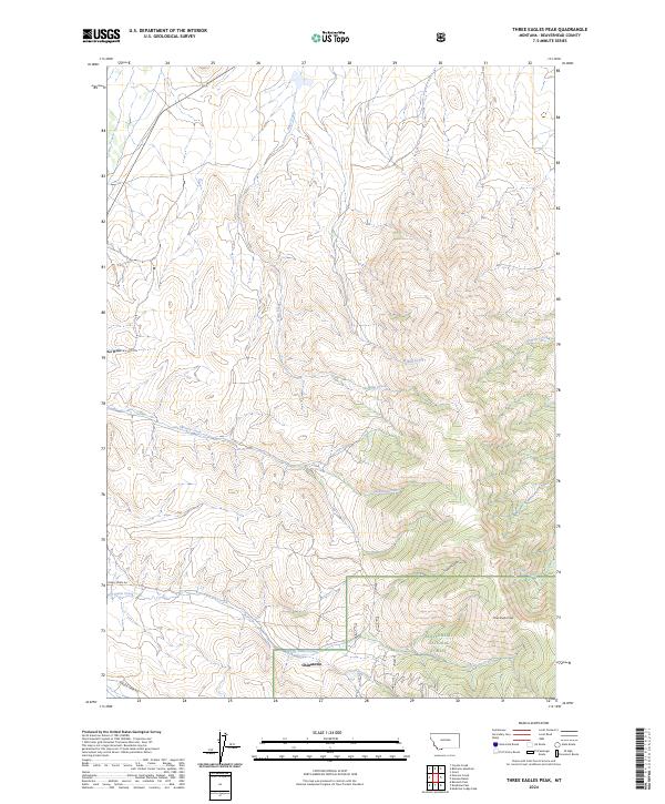 Three Eagles Peak topographic map thumbnail