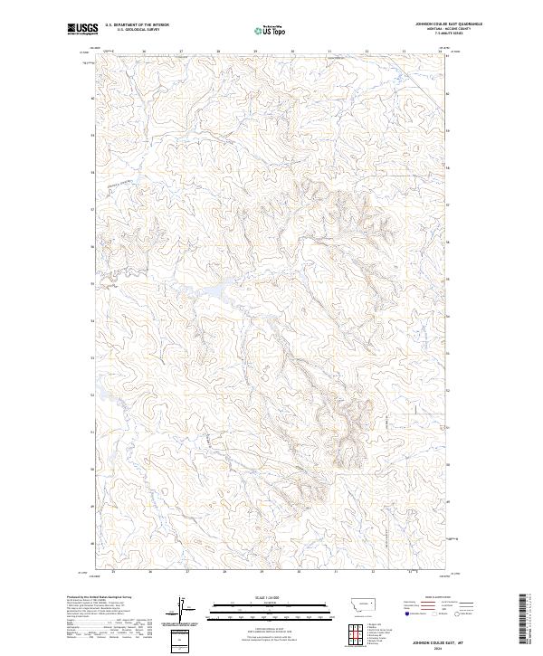 Johnson Coulee East topographic map thumbnail