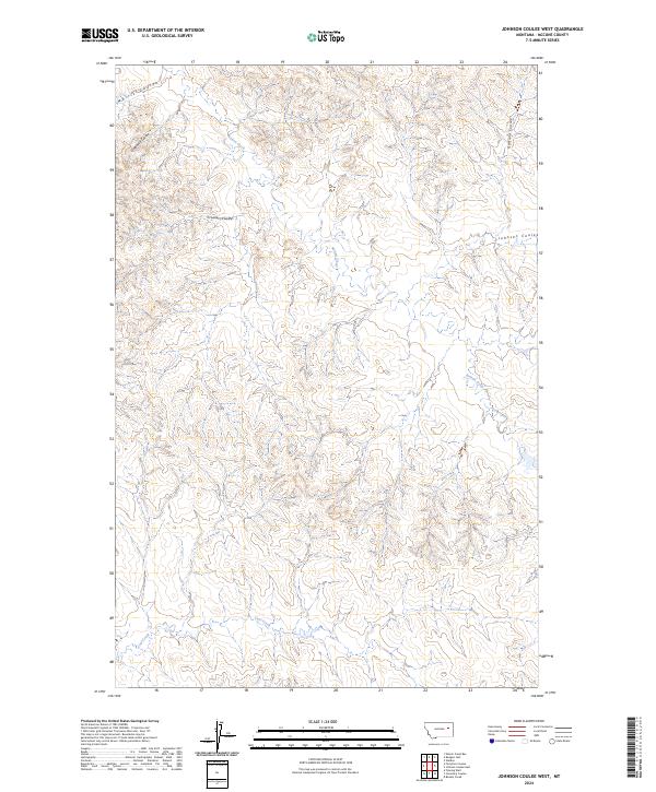 Johnson Coulee West topographic map thumbnail