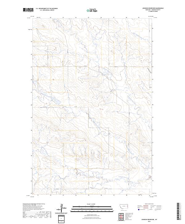 Johnson Reservoir topographic map thumbnail
