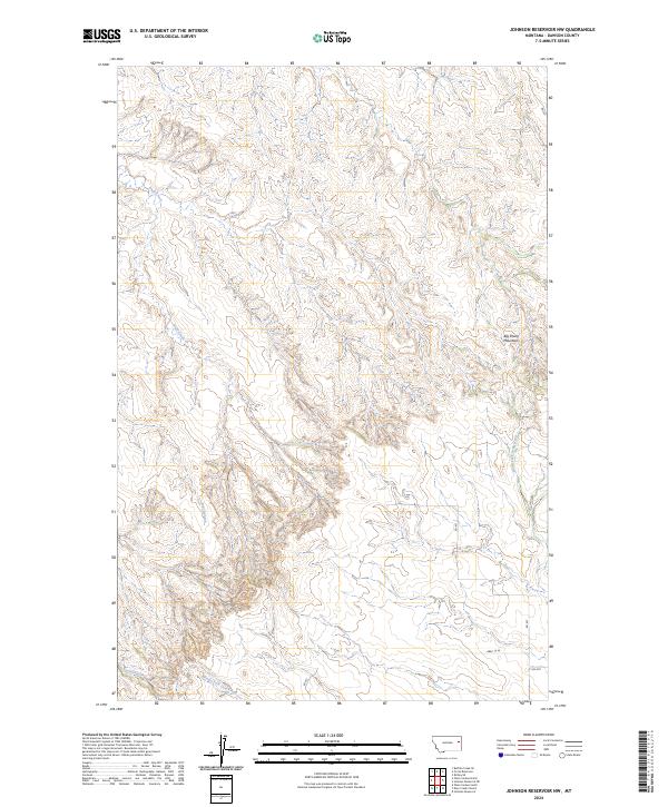 Johnson Reservoir NW topographic map thumbnail