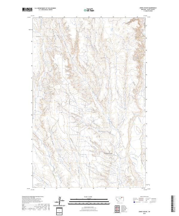 Jones Coulee topographic map thumbnail