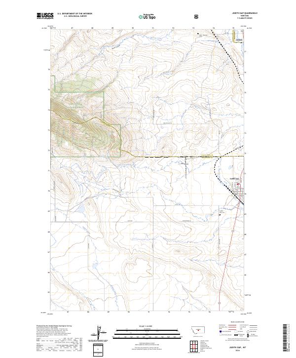 Judith Gap topographic map thumbnail