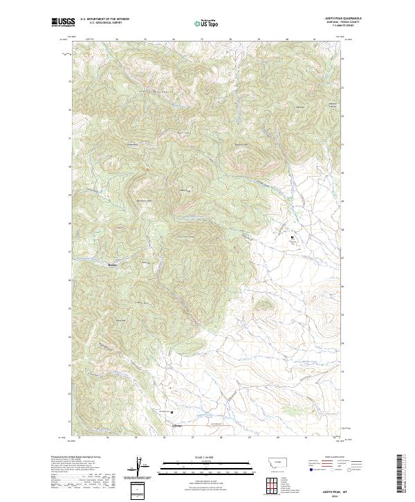 Judith Peak topographic map thumbnail