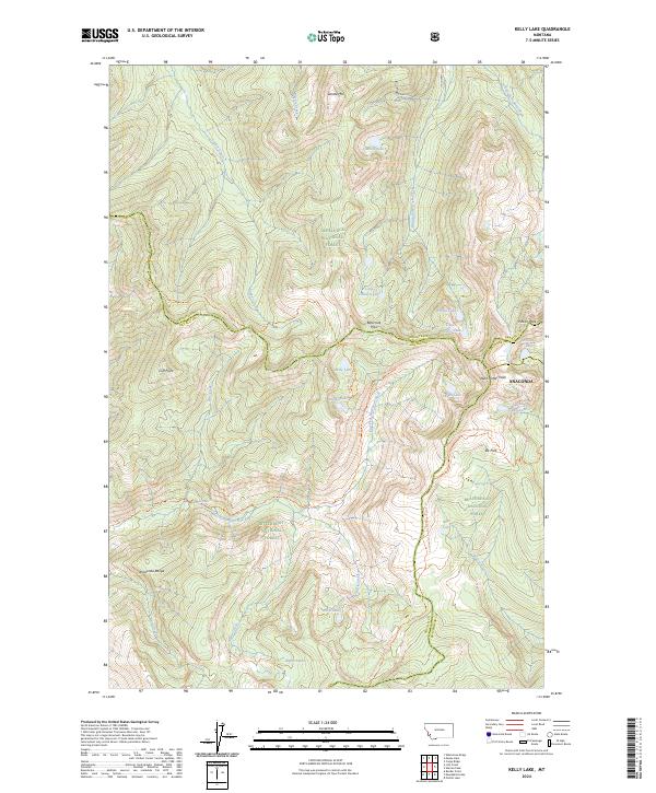 Kelly Lake topographic map thumbnail