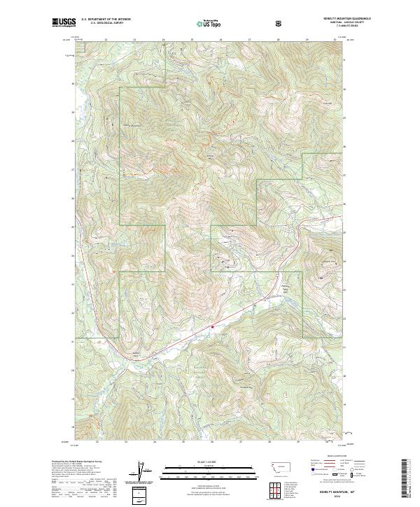 Kenelty Mountain topographic map thumbnail