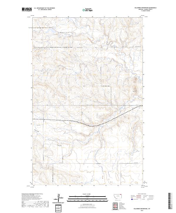 Killenbeck Reservoir topographic map thumbnail