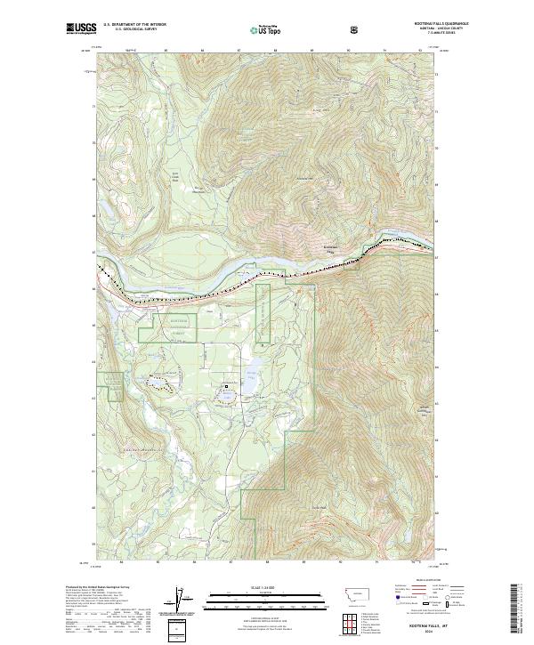 Kootenai Falls topographic map thumbnail