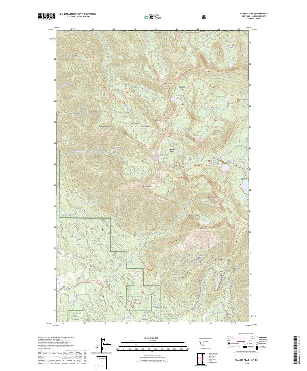 Ksanka Peak topographic map thumbnail