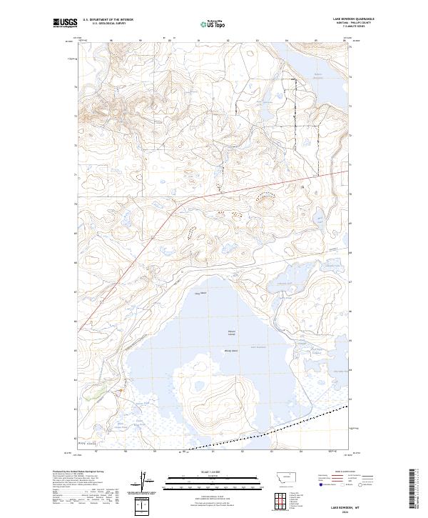 Lake Bowdoin 2024 topographic map thumbnail