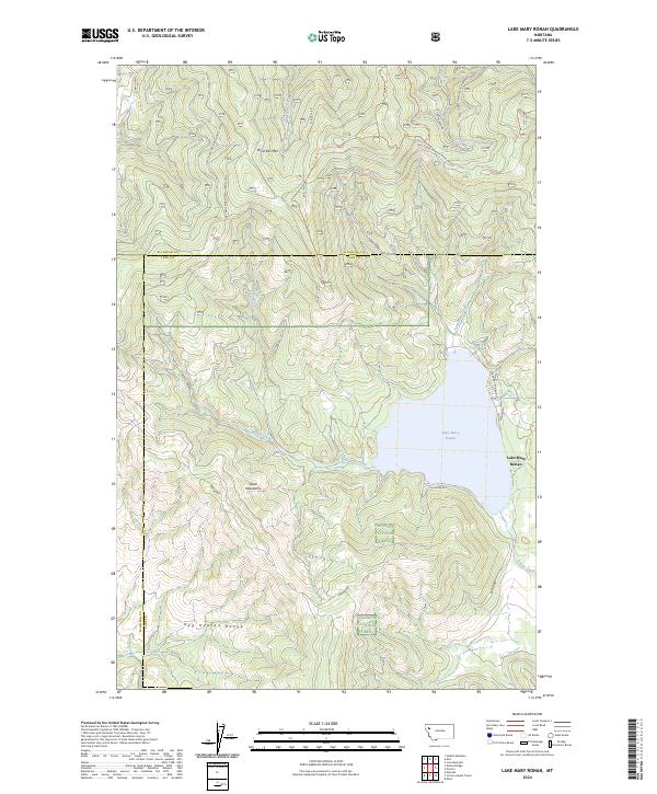 Lake Mary Ronan topographic map thumbnail