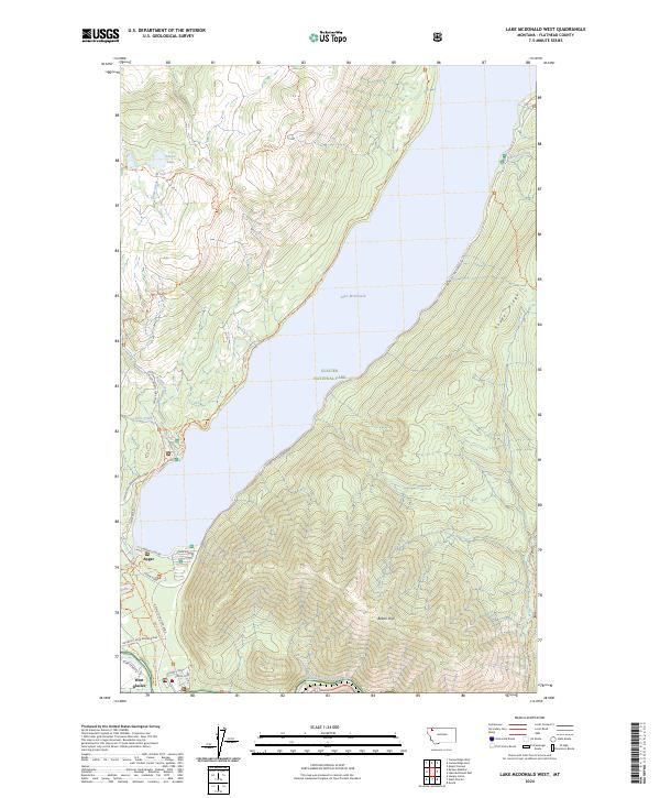 Lake McDonald West topographic map thumbnail