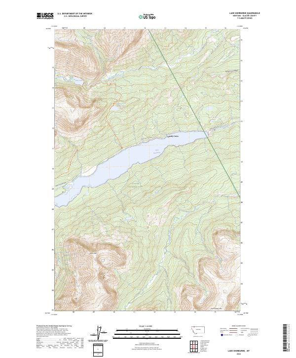 Lake Sherburne topographic map thumbnail