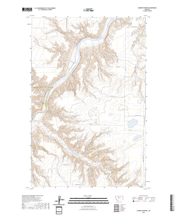 Lander Crossing 2024 topographic map thumbnail