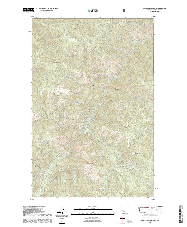 Landowner Mountain topographic map thumbnail