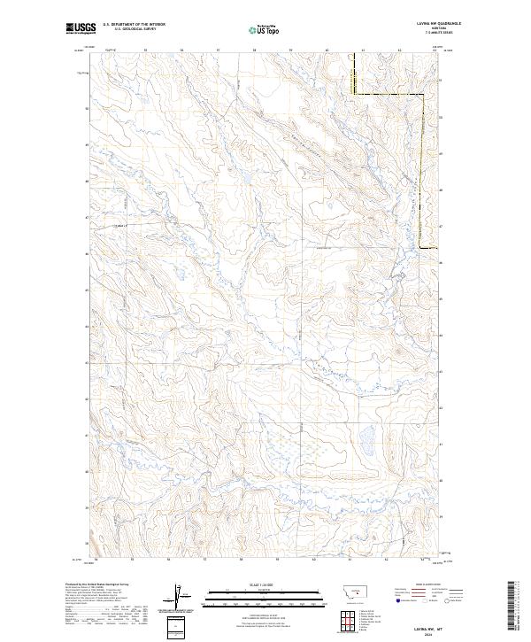 Lavina NW topographic map thumbnail